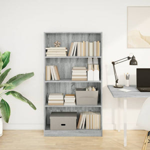 Bücherregal Grau Sonoma 80x24x143 cm