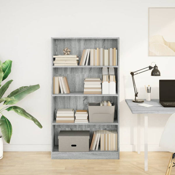 Bücherregal Grau Sonoma 80x24x143 cm