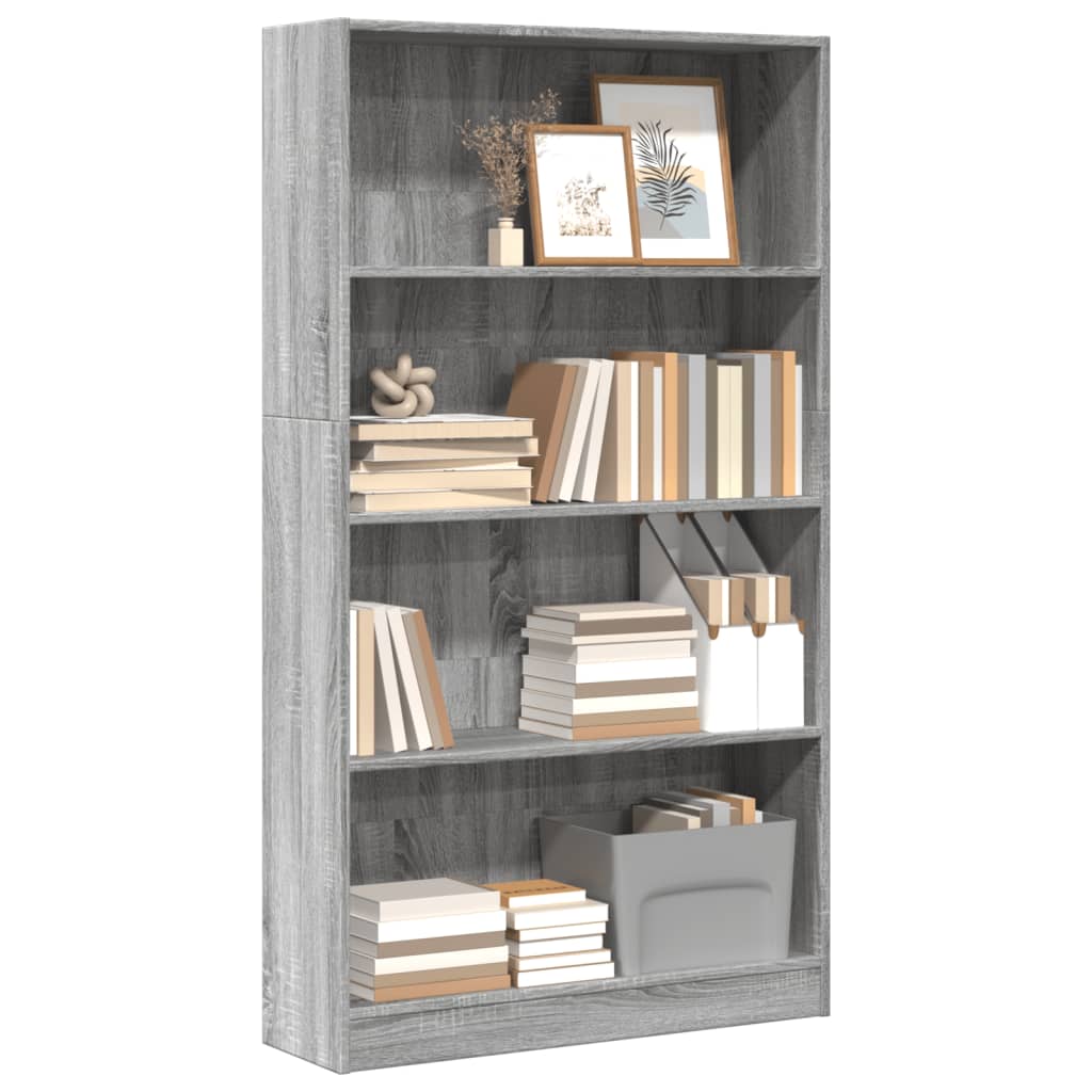 Bücherregal Grau Sonoma 80x24x143 cm