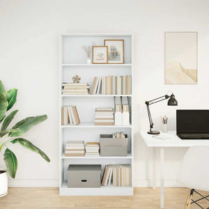 Bücherregal Weiß 80x24x176 cm