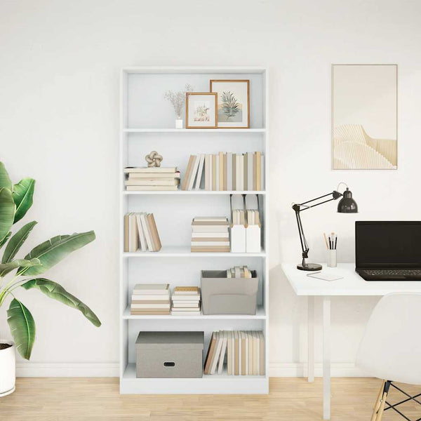 Bücherregal Weiß 80x24x176 cm