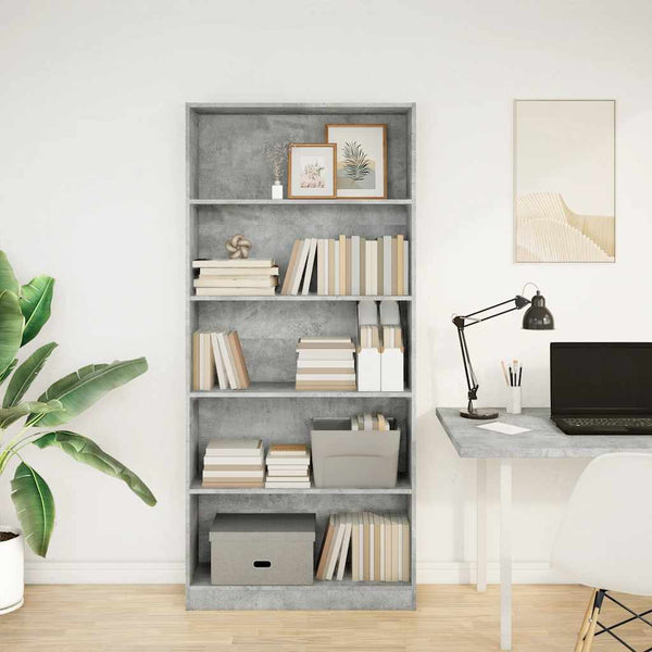 Bücherregal Betongrau 80x176 cm