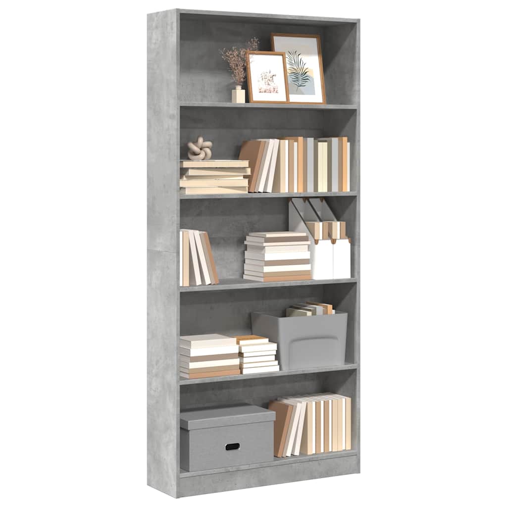 Bücherregal Betongrau 80x176 cm