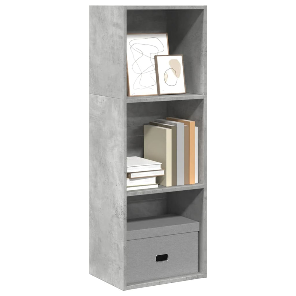 vidaXL Bookcase Concrete Gray 40x30x114 cm Engineered Wood