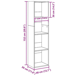 Bücherregal Altholz-Optik, 152 cm hoch