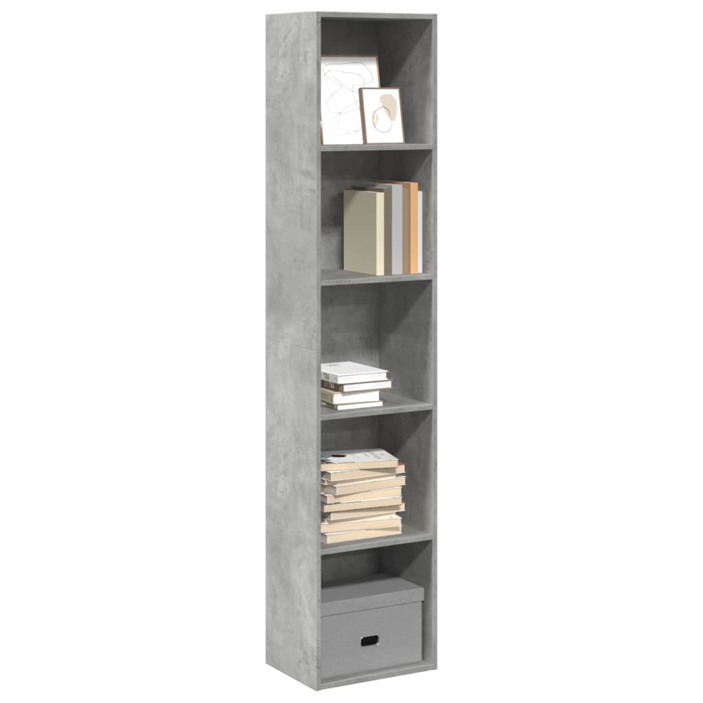 Betongraues Bücherregal 40x30x189 cm