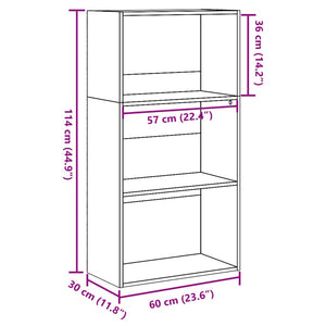 Bücherregal Weiß 60x30x114 cm