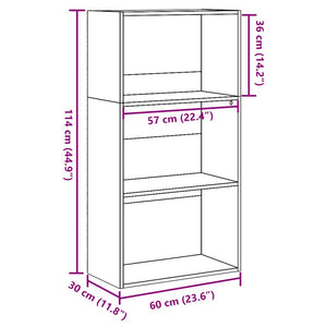 Bücherregal Artisan Eiche 60x30x114 cm