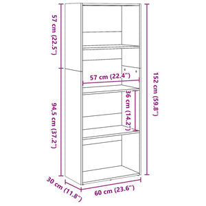 Bücherregal Sonoma-Eiche 60x152 cm