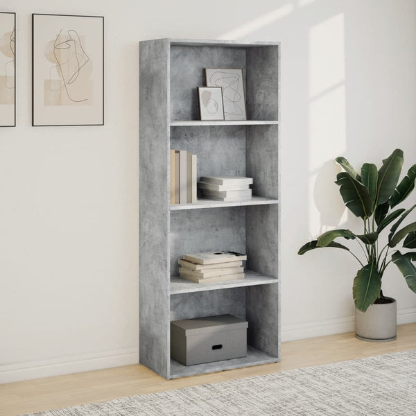 Bücherregal Betongrau 60x30x152 cm