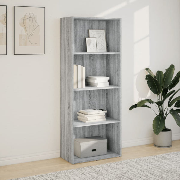 Bücherregal Grau Sonoma 60x30x152 cm