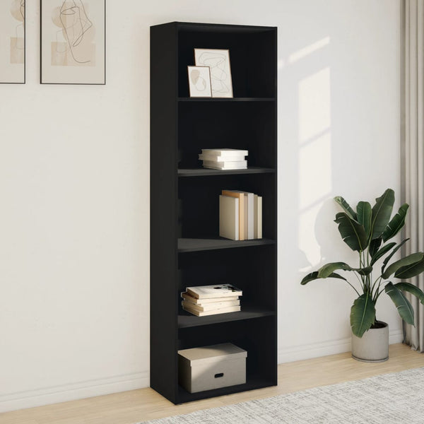 Schwarzes Bücherregal 60x30x189 cm