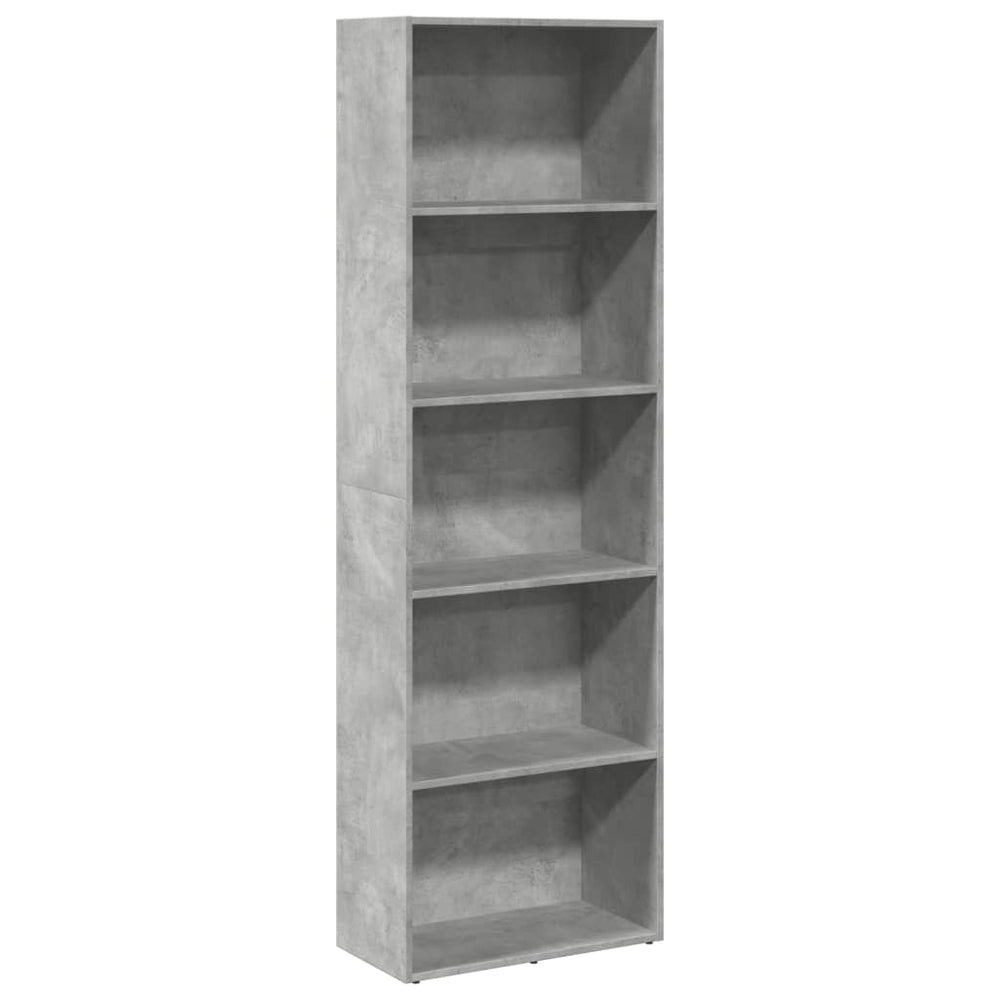 vidaXL Bookcase Concrete Gray 60x30x189 cm Engineered Wood