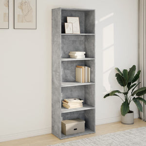 Bücherregal Betongrau 60x30x189 cm
