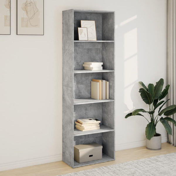 Bücherregal Betongrau 60x30x189 cm