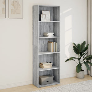 Bücherregal Grau Sonoma 60x30x189 cm