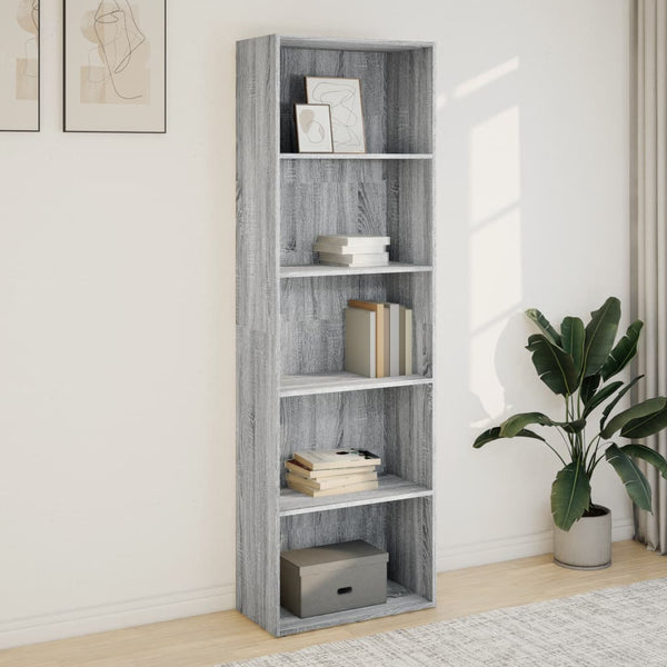 Bücherregal Grau Sonoma 60x30x189 cm
