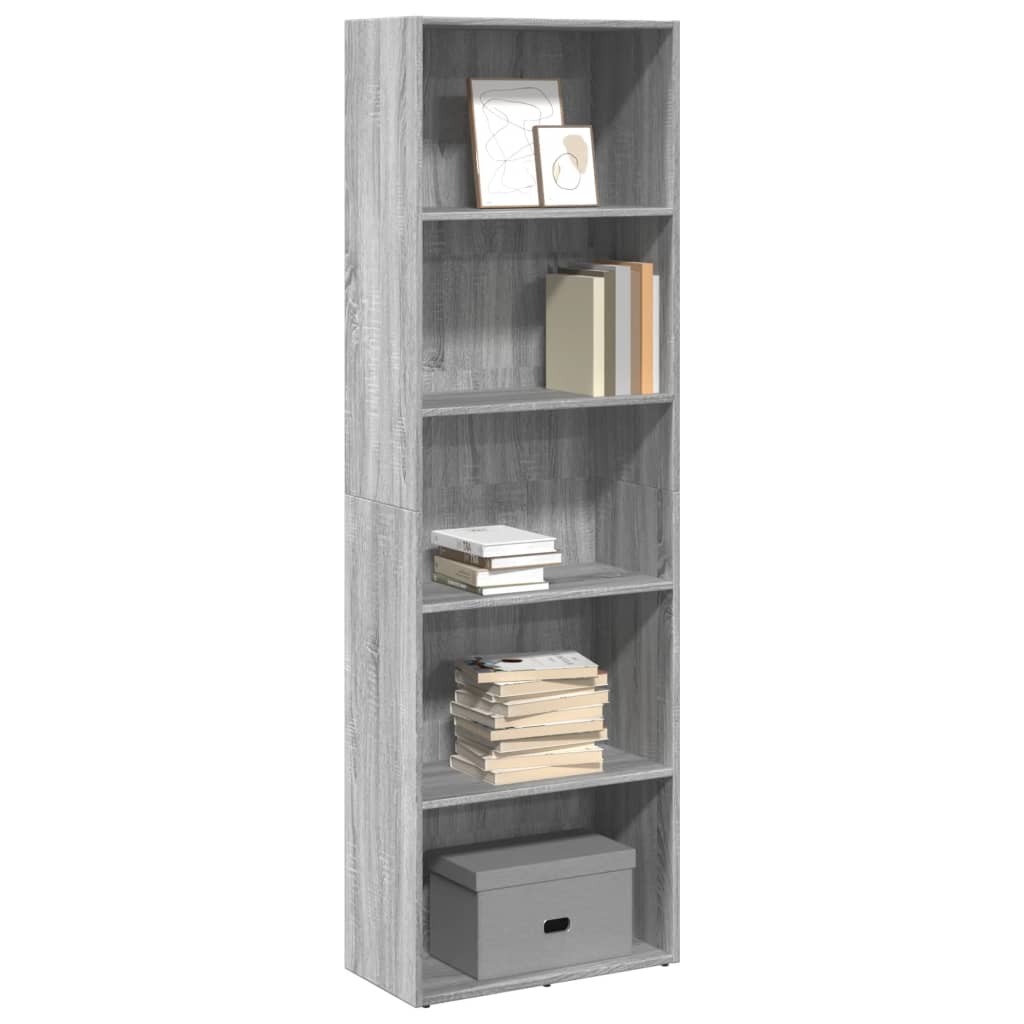 Bücherregal Grau Sonoma 60x30x189 cm