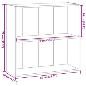 Bücherregal Grau Sonoma 80 cm