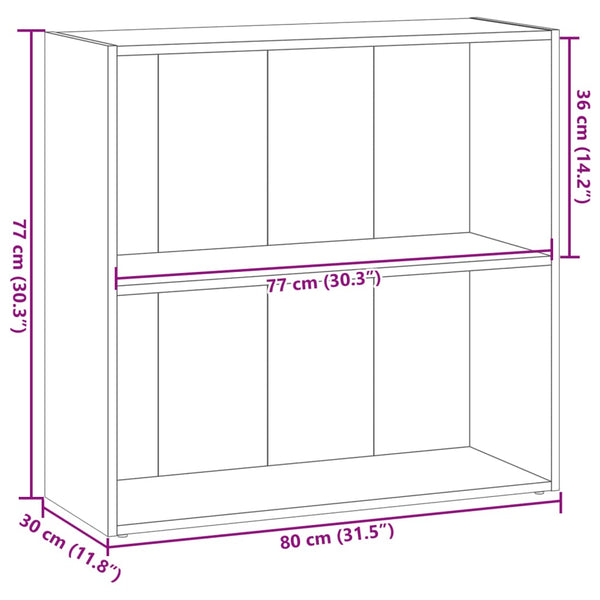 Bücherregal Altholz-Optik 80 cm