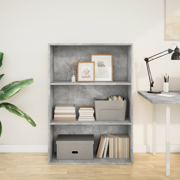 vidaXL Bibliothèque Gris Ciment 80x30x114 cm Bois d'ingénierie