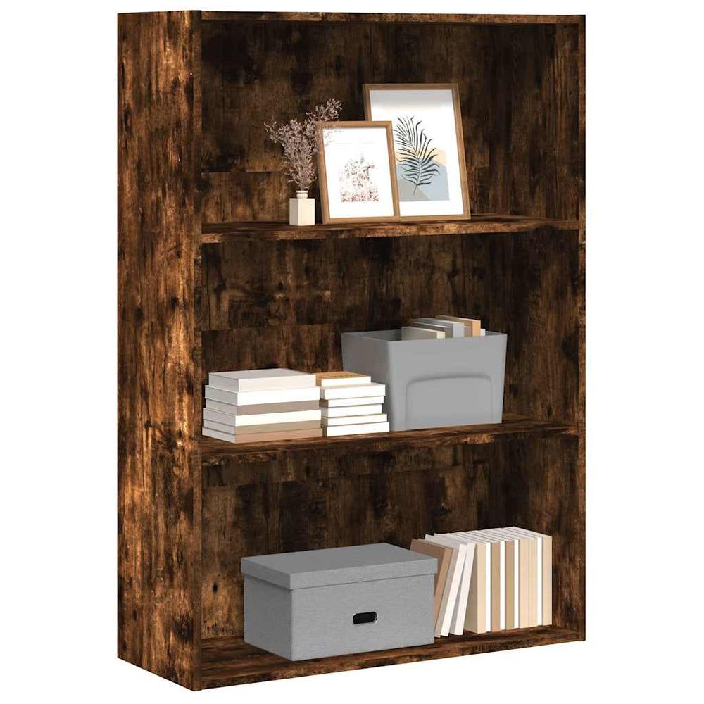vidaXL Bookcase Smoked Oak 80x30x114 cm Engineered Wood