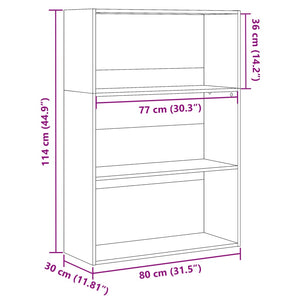 Bücherregal Grau Sonoma 80x30x114 cm