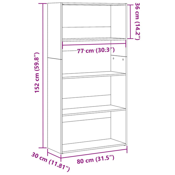 Bücherregal Sonoma Eiche 80x152 cm