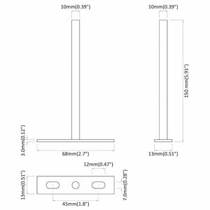 Schwebende Regalträger Ø10x150mm, 12er Set