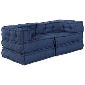 Modulare Sofagarnitur Indigo Stoff 2-teilig