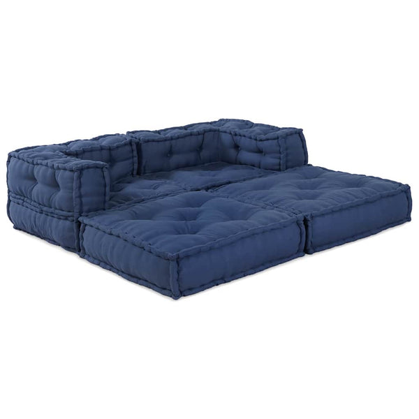 Modulare Sofagarnitur Indigo Stoff 2-teilig