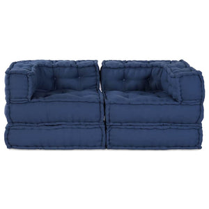 Modulare Sofagarnitur Indigo Stoff 2-teilig