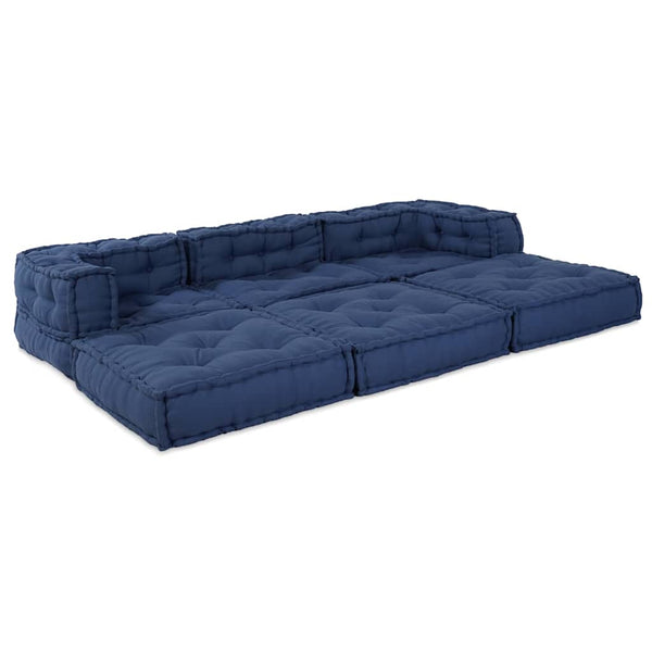 Modulare Sofagarnitur Indigo Stoff 3-teilig