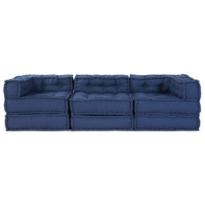 Modulare Sofagarnitur Indigo Stoff 3-teilig