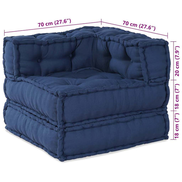 Modulare Sofagarnitur Indigo Stoff 3-teilig