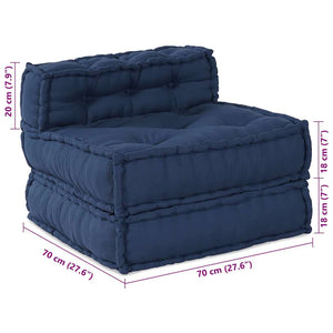 Modulare Sofagarnitur Indigo Stoff 3-teilig