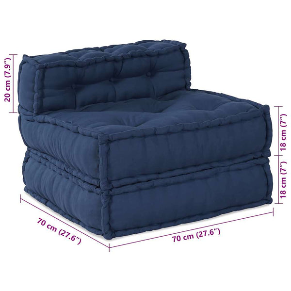 Modulare Sofagarnitur Indigo Stoff 3-teilig