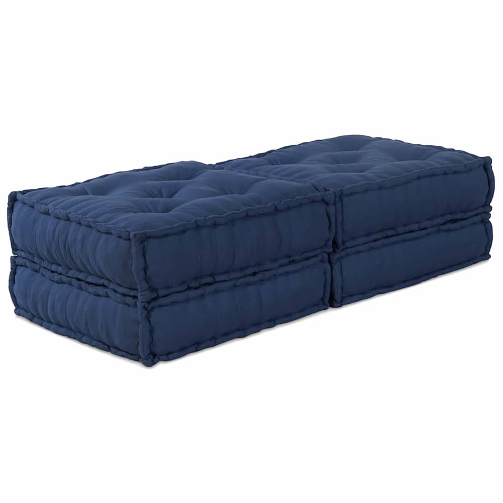 Modulare Sofagarnitur Indigo Stoff 2-teilig