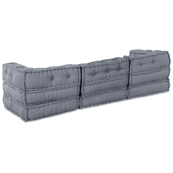 Modulare Sofagarnitur, 3-teilig, Grau