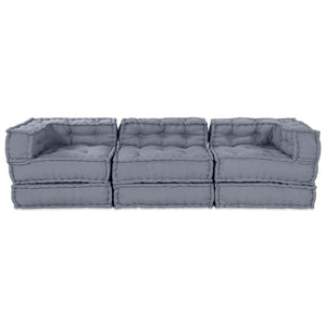 Modulare Sofagarnitur, 3-teilig, Grau