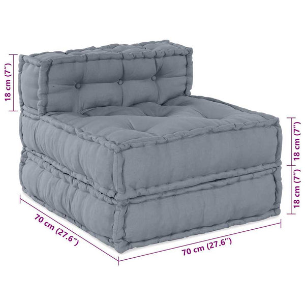 Modulare Sofagarnitur, 3-teilig, Grau