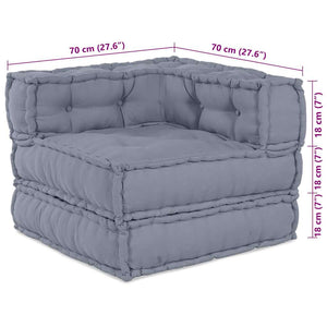 Modulare Sofagarnitur, 3-teilig, Grau