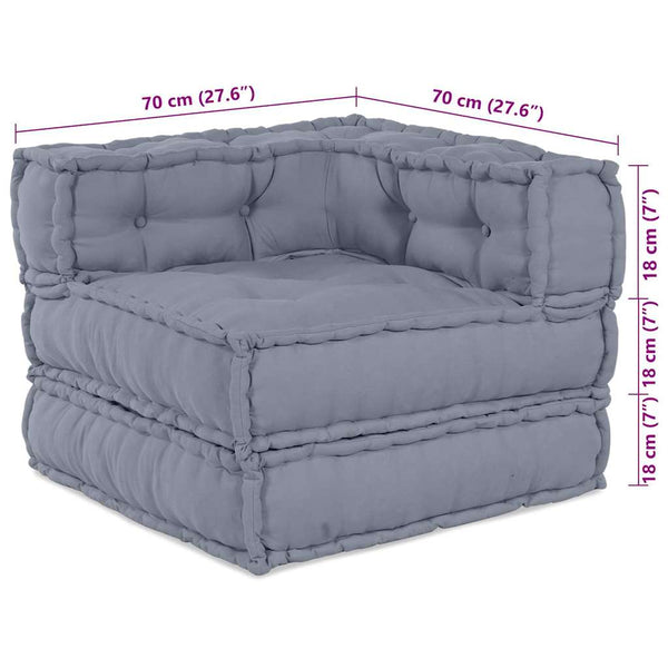 Modulare Sofagarnitur, 3-teilig, Grau