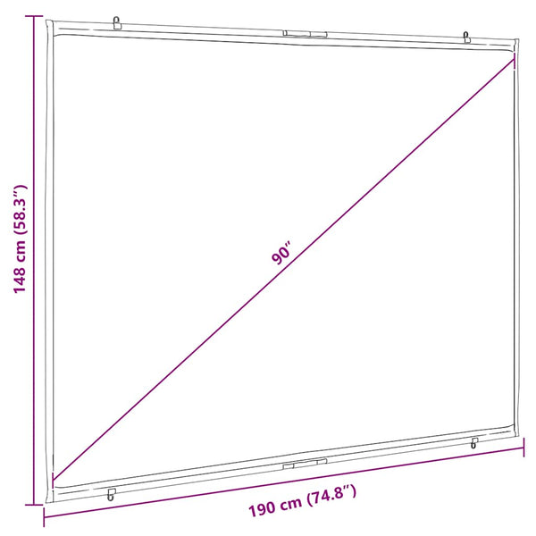 90 Zoll Beamer Leinwand Wandmontage