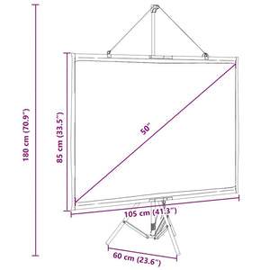 50 Zoll Projektionsleinwand mit Stativ