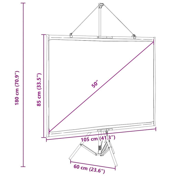 50 Zoll Projektionsleinwand mit Stativ