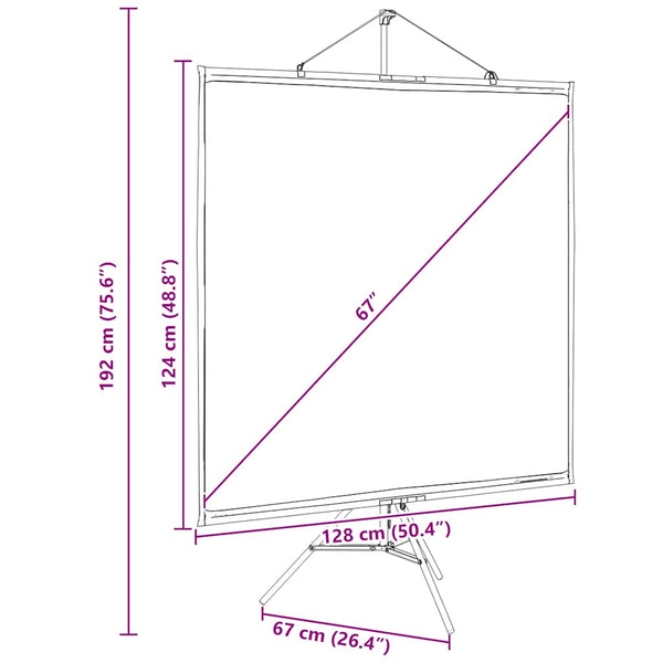 Projektionsleinwand mit Stativ, 67 Zoll