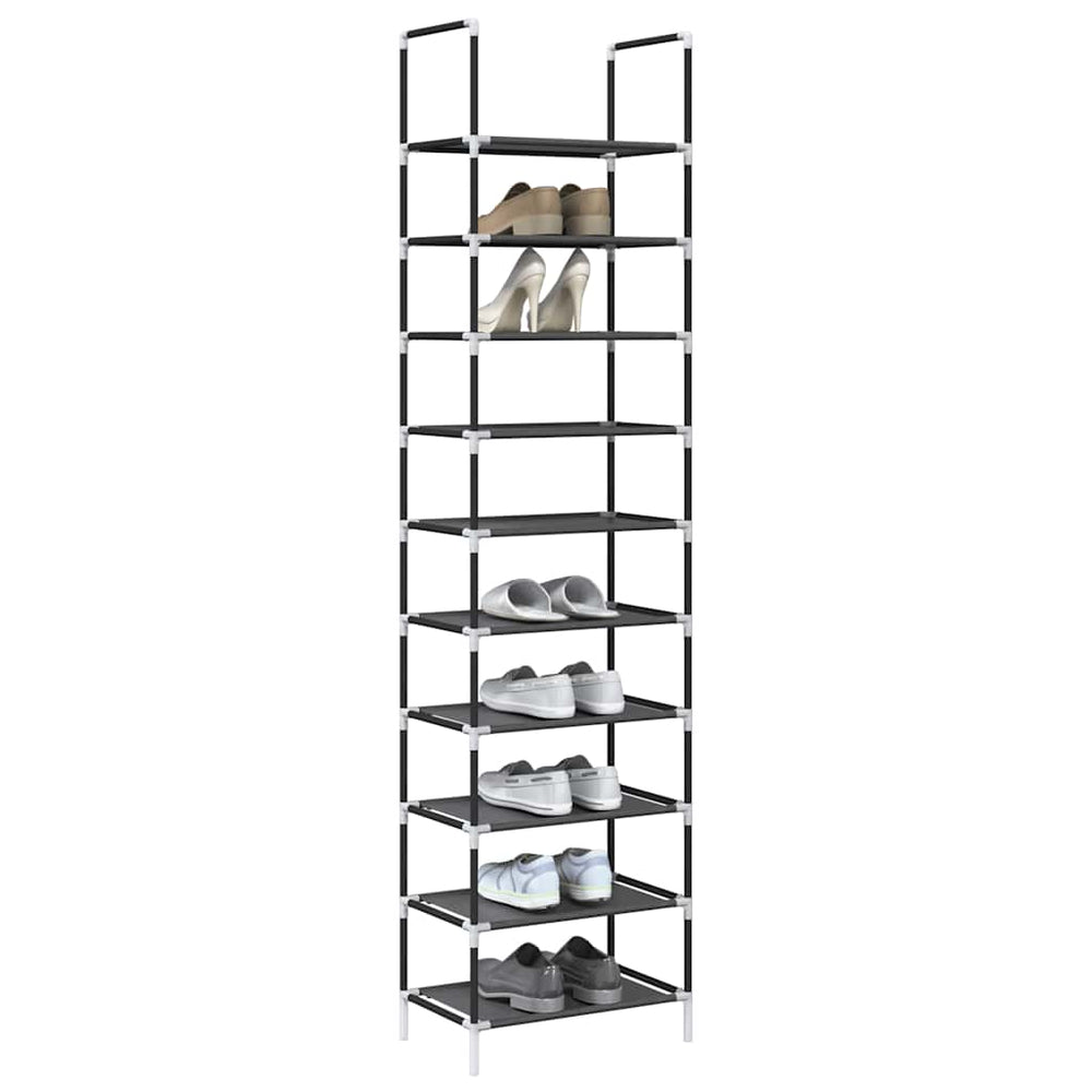 10-stöckiges Schuhregal, Schwarz