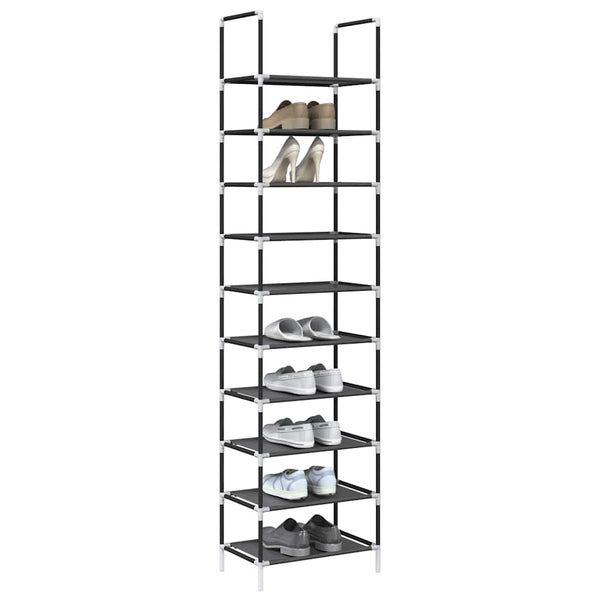 10-stöckiges Schuhregal, Schwarz