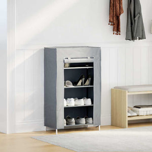 Grauer Schuhschrank mit 4 Ablagen